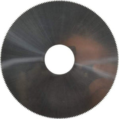 Made in USA - 4" Diam x 0.02" Blade Thickness, 1" Arbor Hole Diam, 220 Teeth, Solid Carbide Jeweler's Saw - Uncoated - Exact Industrial Supply