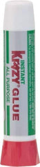 Krazy Glue - 0.07 oz Tube Clear Instant Adhesive - 1 min Working Time, Bonds to Ceramic, Leather, Metal, Plastic, Porcelain, Rubber, Vinyl & Wood - Exact Industrial Supply