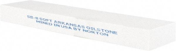 Norton - 8" Long x 2" Wide x 3" Thick, Novaculite Sharpening Stone - Rectangle, Extra Fine Grade - Exact Industrial Supply