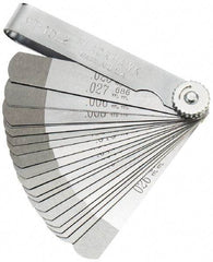 Blackhawk by Proto - 22 Piece, 0.004 to 0.025" Thick, Parallel Feeler Gage Set - 3.31" Leaf Length, 1/2" Wide, Steel - Exact Industrial Supply