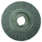 10" Diameter - Crimped Filament Wheel Brush - 0.035/80 Grit - Arbor - Exact Industrial Supply