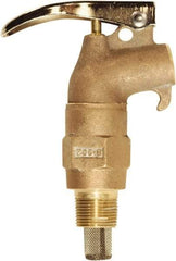 Justrite - 3/4" NPT Brass Rigid Drum Faucet - FM Approved, Internal Arrester, Self Closing - Exact Industrial Supply