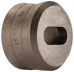 Cleveland Steel Tool - 1-1/32 Inch Long x 15/32 Inch Wide Oblong Ironworker Die - 1-13/16 Inch Head Diameter, 1-1/8 Inch Head Height - Exact Industrial Supply