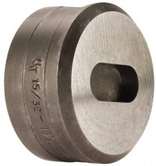 Cleveland Steel Tool - 1-1/32 Inch Long x 15/32 Inch Wide Oblong Ironworker Die - 2 Inch Head Diameter, 1 Inch Head Height - Exact Industrial Supply