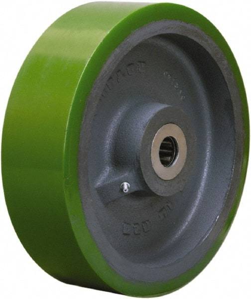 Hamilton - 10 Inch Diameter x 3 Inch Wide, Polyurethane on Cast Iron Caster Wheel - 3,000 Lb. Capacity, 3-1/2 Inch Hub Length, 1 Inch Axle Diameter, Sealed Precision Ball Bearing - Exact Industrial Supply