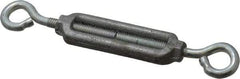 Made in USA - 74 Lb Load Limit, 1/4" Thread Diam, 2-1/4" Take Up, Aluminum Eye & Eye Turnbuckle - 2-5/16" Body Length, 11/64" Neck Length, 5-1/2" Closed Length - Exact Industrial Supply