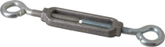 Made in USA - 96 Lb Load Limit, 5/16" Thread Diam, 2-9/16" Take Up, Aluminum Eye & Eye Turnbuckle - 3-7/16" Body Length, 7/32" Neck Length, 6-3/4" Closed Length - Exact Industrial Supply
