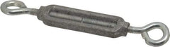 Made in USA - 68 (Hook) & 74 (Eye) Lb Load Limit, 1/4" Thread Diam, 2-1/4" Take Up, Aluminum Hook & Eye Turnbuckle - 2-5/16" Body Length, 11/64" Neck Length, 5-1/2" Closed Length - Exact Industrial Supply