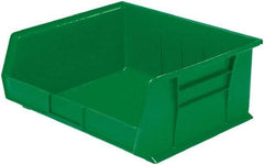Akro-Mils - 75 Lb. Load Capacity, 14-3/4" Deep, Green Polymer Hopper Stacking Bin - 7" High x 16-1/2" Wide x 14-3/4" Long - Exact Industrial Supply