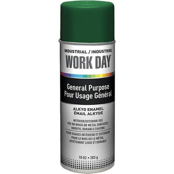 Krylon - Green, Gloss, Enamel Spray Paint - 9 to 13 Sq Ft per Can, 10 oz Container, Use on Ceramics, Glass, Metal, Plaster, Wood - Exact Industrial Supply