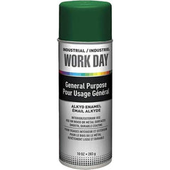 Krylon - Green, Gloss, Enamel Spray Paint - 9 to 13 Sq Ft per Can, 10 oz Container, Use on Ceramics, Glass, Metal, Plaster, Wood - Exact Industrial Supply