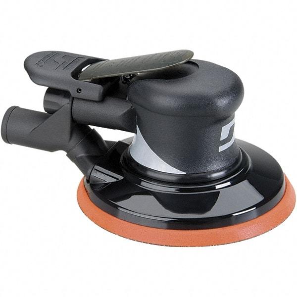 Dynabrade - 12,000 OPM, 18 CFM Air Consumption, Palm Air Orbital Sander - Round Pad, 1/4 NPT Inlet - Exact Industrial Supply