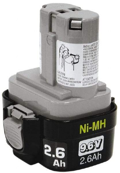 Makita - 9.6 Volt NiMH Power Tool Battery - 2.6 Ahr Capacity, 1 hr Charge Time - Exact Industrial Supply