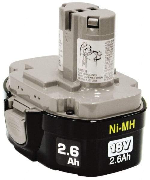 Makita - 18 Volt NiMH Power Tool Battery - 2.6 Ahr Capacity, 1 hr Charge Time, Series Mforce - Exact Industrial Supply