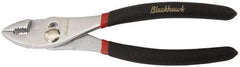 Blackhawk by Proto - 8-1/8" OAL, 15/16" Jaw Length, 1-3/16" Jaw Width, Slip Joint Pliers - Curved Jaw, Curved Head, Wire Cutting Shear - Exact Industrial Supply