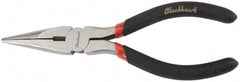 Blackhawk by Proto - 6-3/8" OAL, 2-7/64" Jaw Length x 23/32" Jaw Width, Long Nose Side Cutting Needle Nose Pliers - Round Jaw, Standard Head, Plastic Handles - Exact Industrial Supply