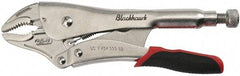 Blackhawk by Proto - 7-3/8" OAL Curved Jaw Locking Pliers - 1-17/32" Jaw Width, 1/2" Jaw Depth, Quick Release Handle - Exact Industrial Supply