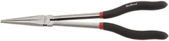 Blackhawk by Proto - 11-3/4" OAL, 2-53/64" Jaw Length x 11/16" Jaw Width, Long Nose Needle Nose Long Reach Pliers - Straight Jaw, Plastic Handles - Exact Industrial Supply