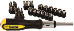 Stanley - 29 Piece Hex, Phillips, Slotted & Torx Screwdriver Set - Bit Sizes: Hex Inch 1/8 & 5/32, Philips #1 to #3, Nut Driver 1/4, 5/16, 11/32, 3/8, 7/16 & 1/2, Torx T10, T15, T20, T25 & T27, Tip Thickness: 1/4 & 9/32 - Exact Industrial Supply