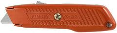 Stanley - Retractable Utility Knife - 1-7/8" Carbon Steel Blade, Gray Zinc Handle, 1 Blade Included - Exact Industrial Supply