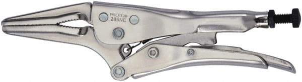 Proto - 6-7/8" OAL Long Nose Serrated Jaw Locking Pliers - 5/16" Jaw Width, 1-31/32" Jaw Depth - Exact Industrial Supply