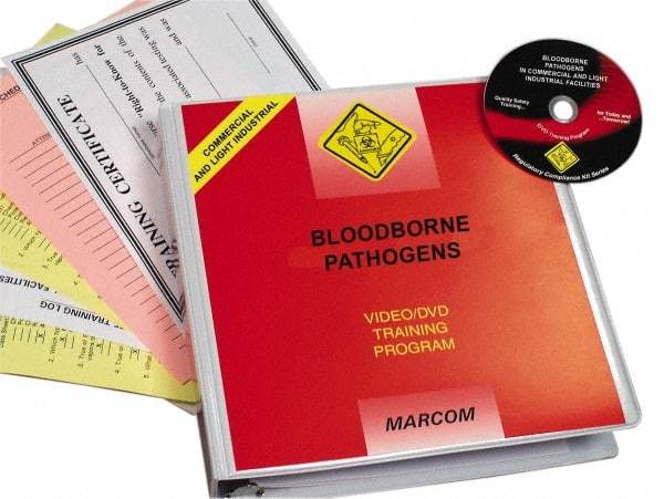 Marcom - Bloodborne Pathogens in Commercial and Industrial Facilities, Multimedia Training Kit - 24 Minute Run Time DVD, English and Spanish - Exact Industrial Supply