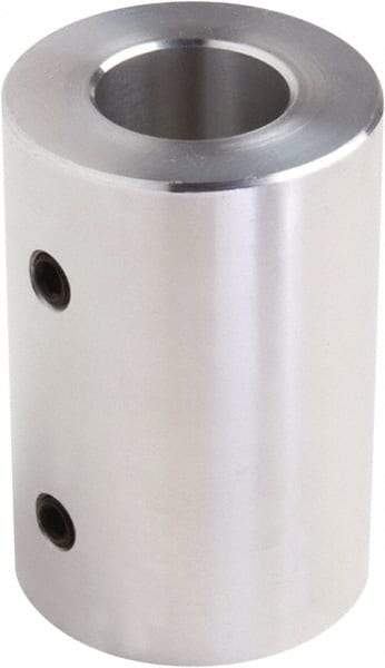Climax Metal Products - 1/4" Inside x 1/2" Outside Diam, Set Screw Rigid Coupling - 3/4" Long - Exact Industrial Supply