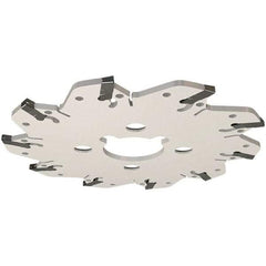 Iscar - Arbor Hole Connection, 0.106" Cutting Width, 1.14" Depth of Cut, 3.94" Cutter Diam, 1" Hole Diam, 6 Tooth Indexable Slotting Cutter - GM Toolholder, GIM, GIMY, GIP Insert, Right Hand Cutting Direction - Exact Industrial Supply