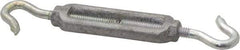 Made in USA - 68 Lb Load Limit, 1/4" Thread Diam, 2-1/4" Take Up, Aluminum Hook & Hook Turnbuckle - 2-5/16" Body Length, 11/64" Neck Length, 5-1/2" Closed Length - Exact Industrial Supply