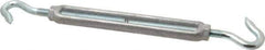 Made in USA - 174 Lb Load Limit, 3/8" Thread Diam, 2-7/8" Take Up, Aluminum Hook & Hook Turnbuckle - 6-7/8" Body Length, 1/4" Neck Length, 11-3/8" Closed Length - Exact Industrial Supply