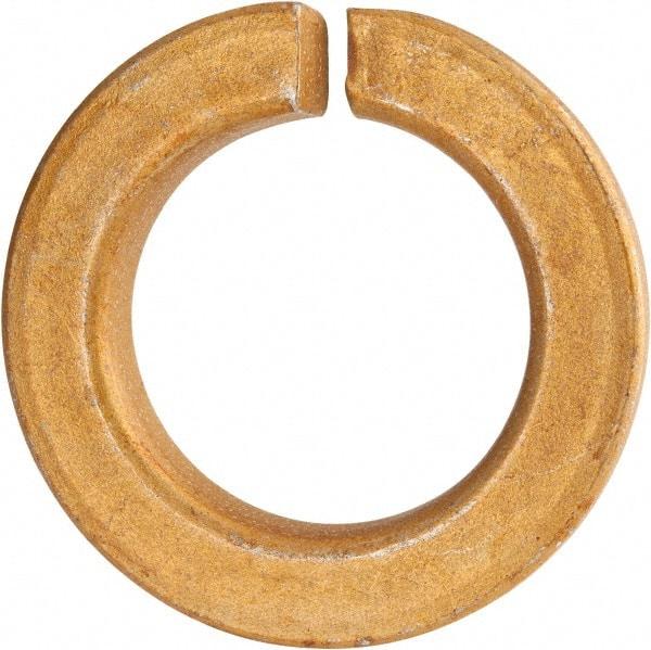 Value Collection - 1-1/2", 1.504" ID, 3/8" Thick Split Lock Washer - Grade 8 Spring Steel, Zinc Yellow Dichromate Finish, 1.504" Min ID, 1.534" Max ID, 2.419" Max OD - Exact Industrial Supply