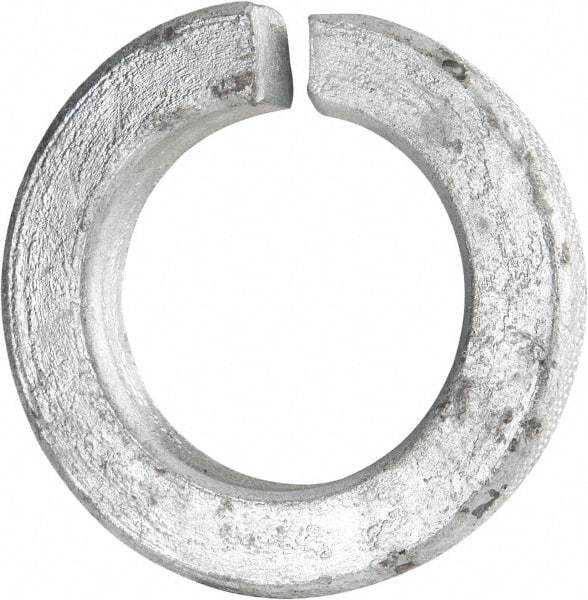 Value Collection - 1-1/4", 1.274" ID, 0.312" Thick Split Lock Washer - Grade 8 Spring Steel, Hot Dipped Galvanized Finish, 1.274" Min ID, 1.3" Max ID, 2.056" Max OD - Exact Industrial Supply