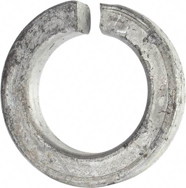 Value Collection - 1-1/2", 1.524" ID, 3/8" Thick Split Lock Washer - Grade 8 Spring Steel, Hot Dipped Galvanized Finish, 1.524" Min ID, 1.554" Max ID, 2.419" Max OD - Exact Industrial Supply