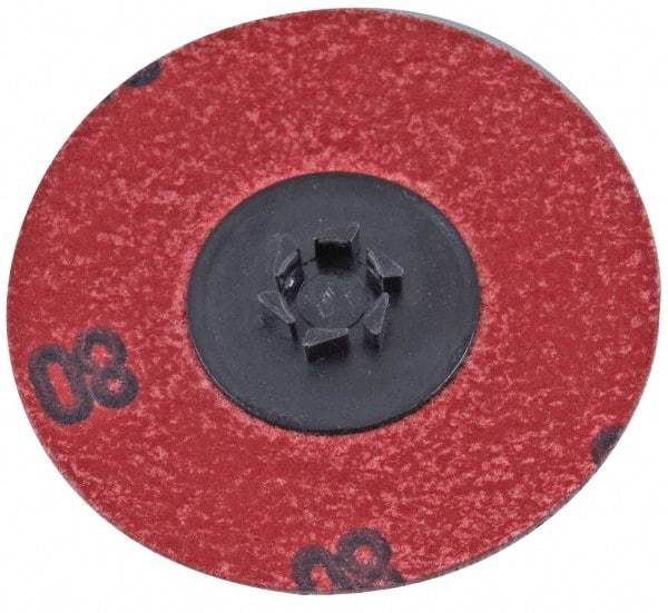 Standard Abrasives - 2" Disc Diam, 240 Grit, Aluminum Oxide Quick Change Disc - Type P Attaching System, Coated, Red, Very Fine Grade, 25,000 RPM - Exact Industrial Supply