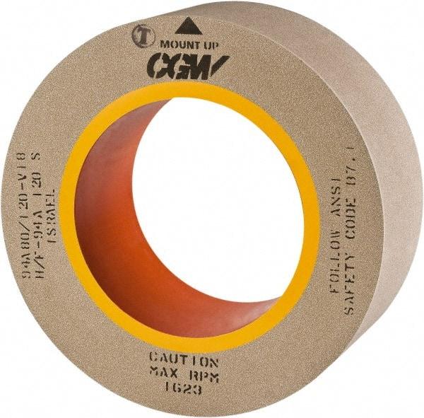 Camel Grinding Wheels - 24" Diam x 12" Hole x 6" Wide Centerless & Cylindrical Grinding Wheel - 80 Grit, Aluminum Oxide, Type 1, Vitrified Bond, No Recess - Exact Industrial Supply