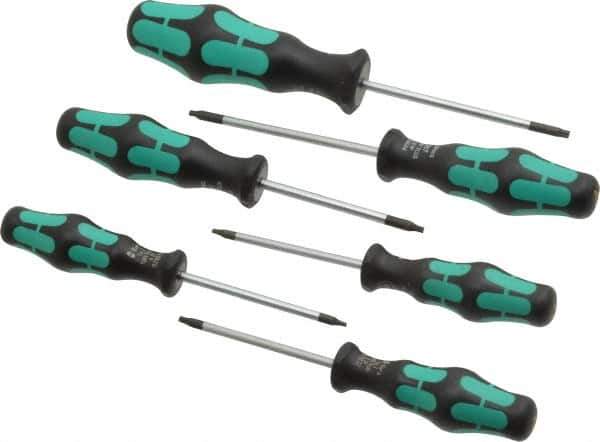 Wera - 6 Piece IP6 to IP15 Ergonomic Handle Torx Driver Set - IP6, IP7, IP8, IP9, IP10, IP15 - Exact Industrial Supply