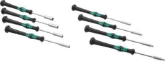 Wera - 8 Piece 2.5 to 6mm Electronic Nutdriver Set - Solid Shaft, Ergonomic Handle - Exact Industrial Supply