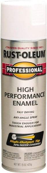 Rust-Oleum - White, Semi Gloss, Rust Proof Enamel Spray Paint - 14 Sq Ft per Can, 15 oz Container, Use on Multipurpose - Exact Industrial Supply
