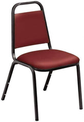 NPS - Vinyl Burgundy Stacking Chair - Black Frame, 17-1/4 Inch Wide x 20 Inch Deep x 33 Inch High - Exact Industrial Supply