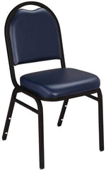 NPS - Vinyl Blue Stacking Chair - Black Frame, 17 Inch Wide x 21 Inch Deep x 34 Inch High - Exact Industrial Supply