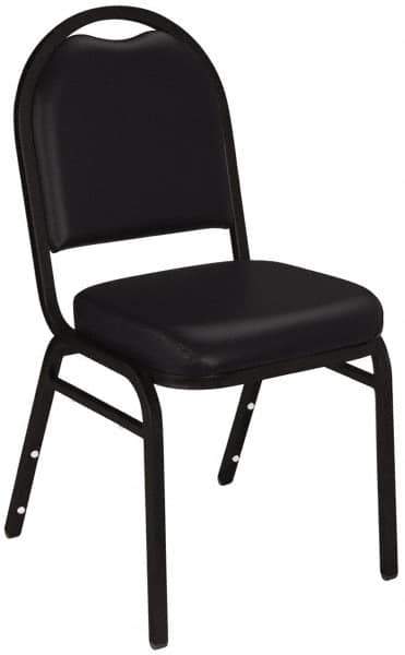 NPS - Vinyl Black Stacking Chair - Black Frame, 17 Inch Wide x 21 Inch Deep x 34 Inch High - Exact Industrial Supply