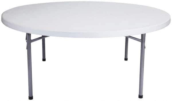 NPS - 29-1/2" High x 71" Diam, Round Folding Table - Speckled Gray - Exact Industrial Supply