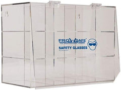 PRO-SAFE - 12 Pair Cabinet with Individual Compartments, Acrylic Safety Goggles Dispenser - 17 Inch Wide x 11-7/8 Inch High x 7-5/8 Inch Deep, Table and Wall Mount - Exact Industrial Supply