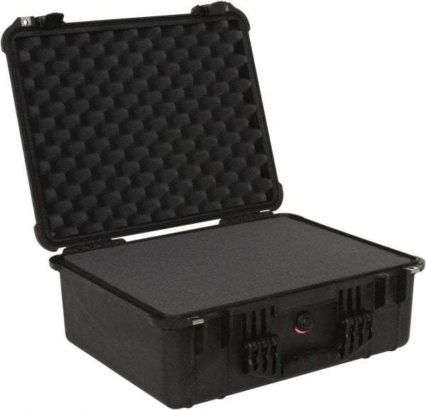 Pelican Products, Inc. - 17-13/64" Wide x 16-7/8" Deep x 8-13/32" High, Clamshell Hard Case - Black, Plastic - Exact Industrial Supply