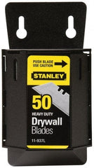 Stanley - 50 Piece Carbon Steel Drywall Utility Blade - 59mm OAL, 0.024" Blade Thickness - Exact Industrial Supply