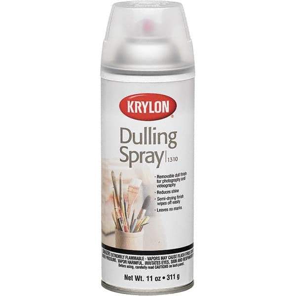 Krylon - Clear, Flat, Dulling Spray Paint - 15 to 20 Sq Ft per Can, 12 oz Container - Exact Industrial Supply