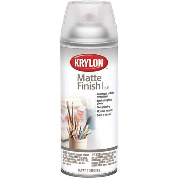 Krylon - Clear, Matte, Acrylic Enamel Spray Paint - 15 to 20 Sq Ft per Can, 16 oz Container - Exact Industrial Supply