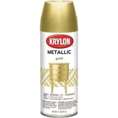 Krylon - Gold, Metallic, Aerosol Spray Paint - 15 to 20 Sq Ft per Can, 12 oz Container - Exact Industrial Supply