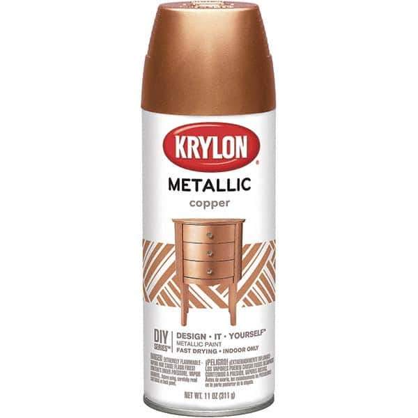 Krylon - Copper (Color), Metallic, Aerosol Spray Paint - 15 to 20 Sq Ft per Can, 16 oz Container - Exact Industrial Supply