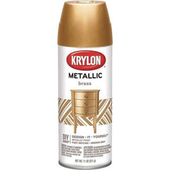 Krylon - Brass (Color), Gloss, Metallic Spray Paint - 12 oz Container - Exact Industrial Supply